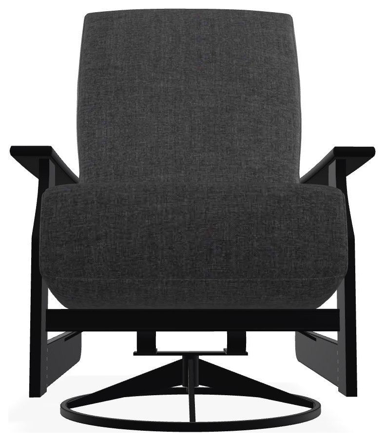 St. Catherine Deep Seat Outdoor Swivel Rocker, Slate/Black