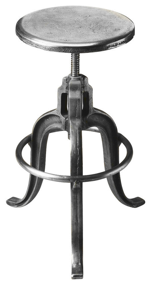 Butler Parnell Adjustable Swivel Iron Bar Stool