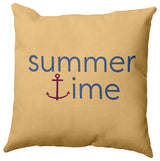 Summer Time Anchored Polyester Indoor Pillow, Nautical Navy, 18"x18"