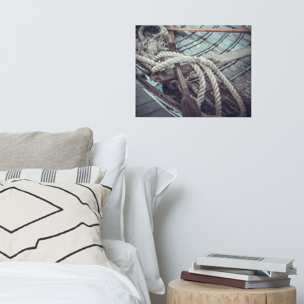 Vintage Boat Oars and Ropes Nautical Photo Loose Wall Art Prints, 16" X 20"