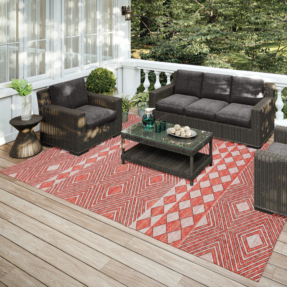 Indoor/Outdoor Sedona SN1 Paprika Machine Washable 8' x 10' Rug