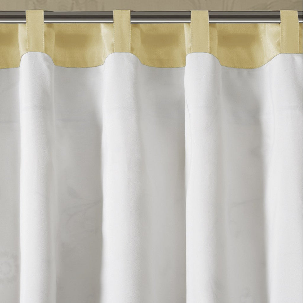 Madison Park Serene Embroidered Curtain Panel, Yellow