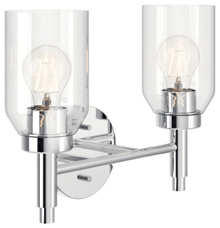 Madden Wall Sconce, Clear Glass, Chrome, 2 Light