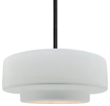 Radiance Medium Tier Pendant, Gloss White Frame, Black, LED, Rigid Stem Kit