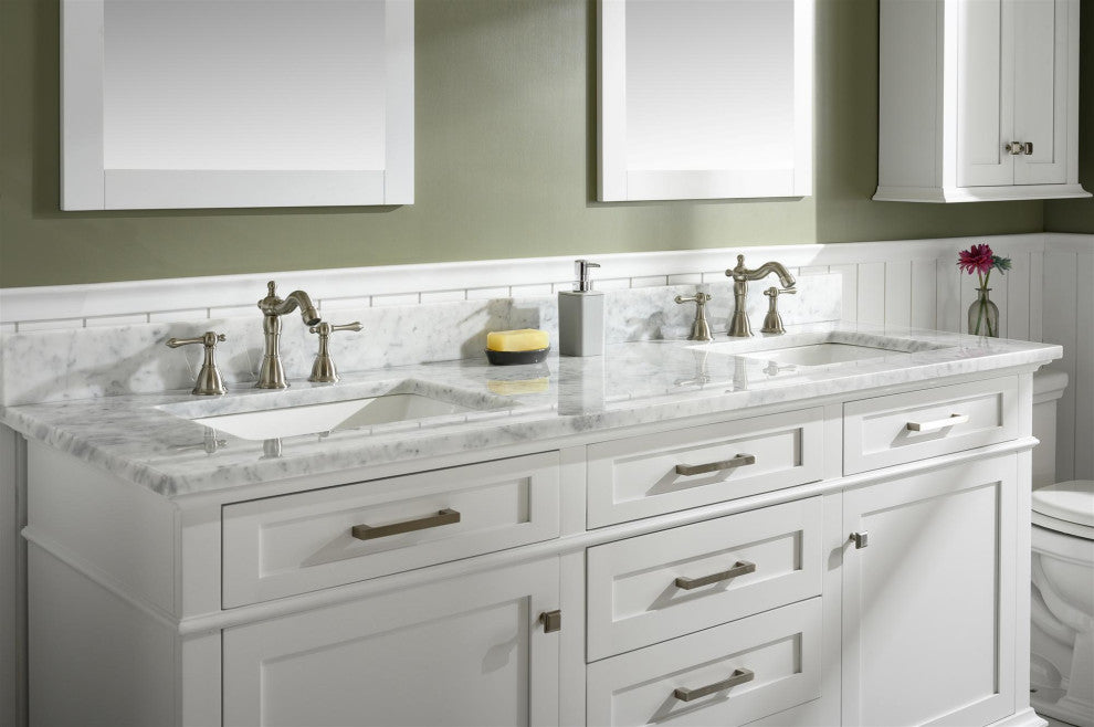 72" Double Single Sink Vanity Cabinet, White