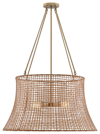 Longleaf 4-Light Outdoor Chandelier, Burnished Brass