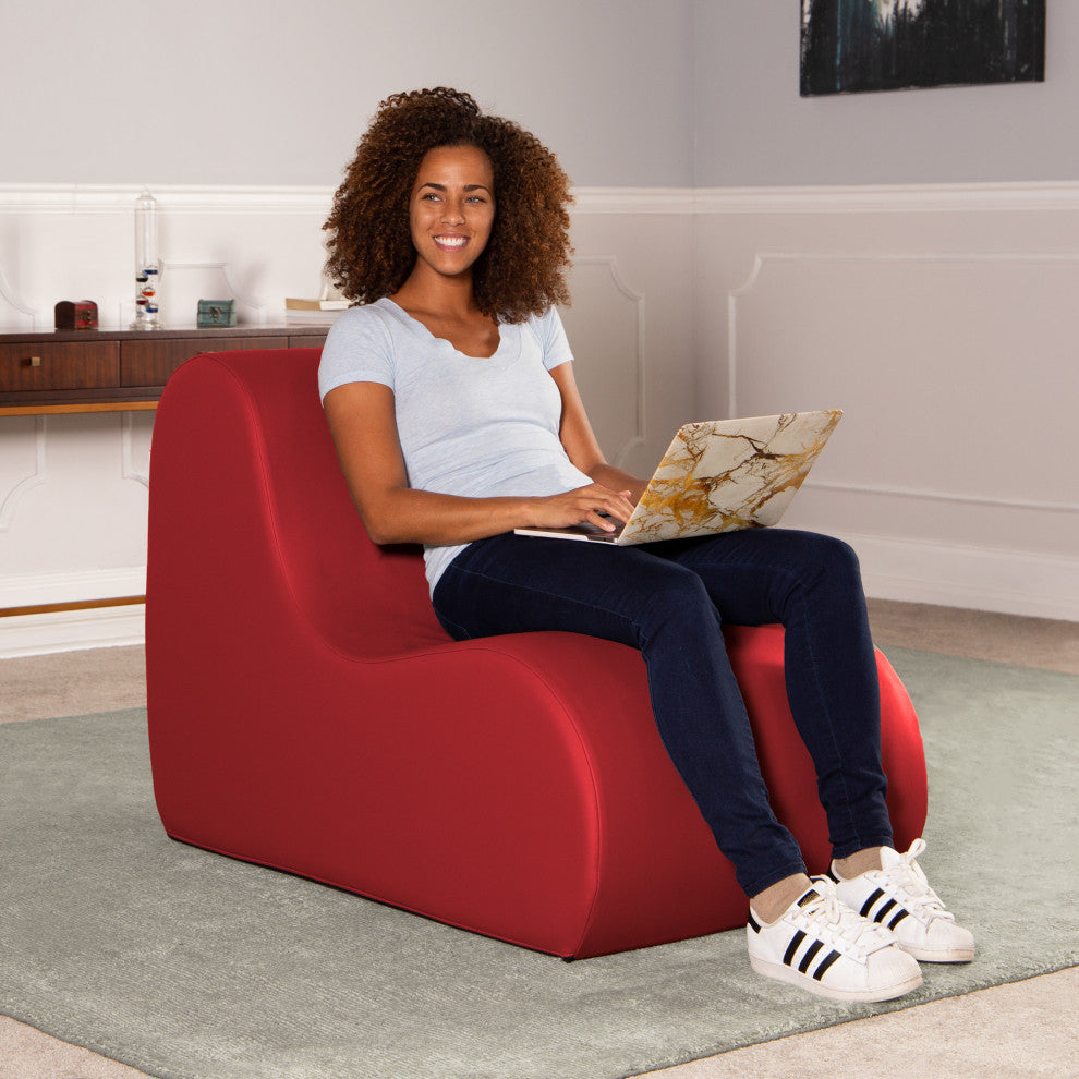 Midtown Large Foam Chair, Commercial Soft Seating, Premium Vinyl, Red