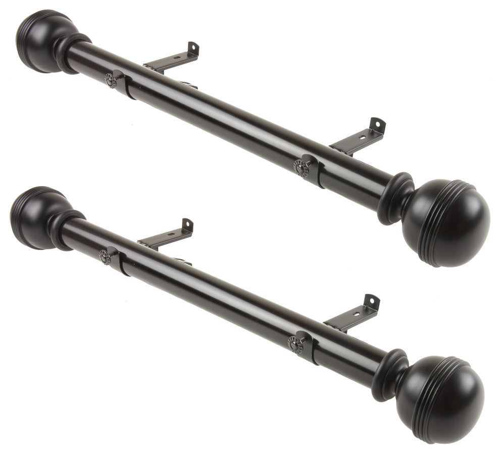Jax 1.5" Side Curtain Rod, Black, 18"