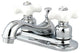 Attractive 4" Center Lavatory Faucet Porcelain Cross Handle, Polished Chrome