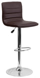 Flash Furniture 25" to 33" Striped Bar Stool in Brown with Chrome Base