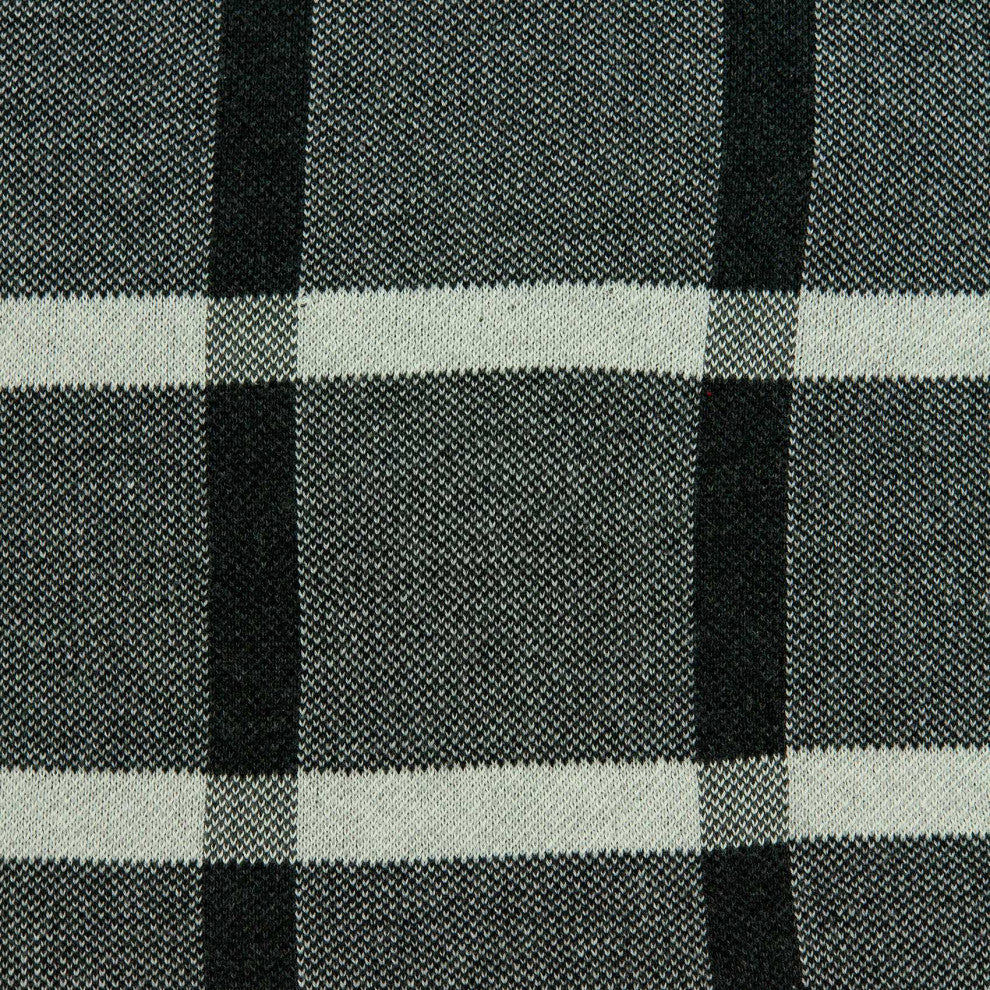 HomeRoots Gray Plaid Cotton Pillow Cover