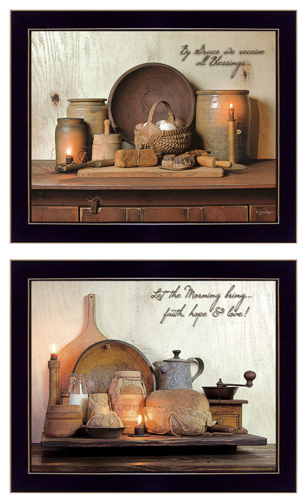 "By Grace" Collection By Susan Boyer, Printed Wall Art, Black Frame