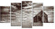 Abandoned Desert Church, Landscape Canvas Art Print, 60"x32", 5 Panels