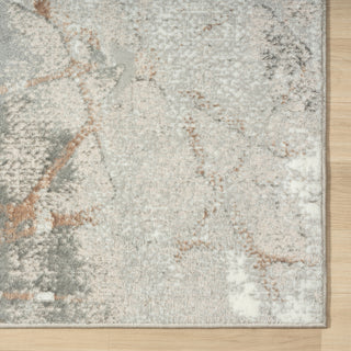 Beige/Gray Modern Abstract Indoor Area Rug, 7'5"x9'5"
