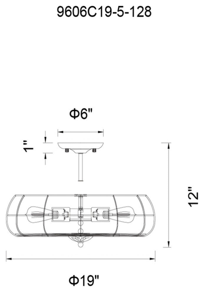 Pamela 5 Light Flush Mount With Antique Copper Finish
