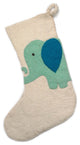 Elephant Christmas Stocking in Cream and Blue