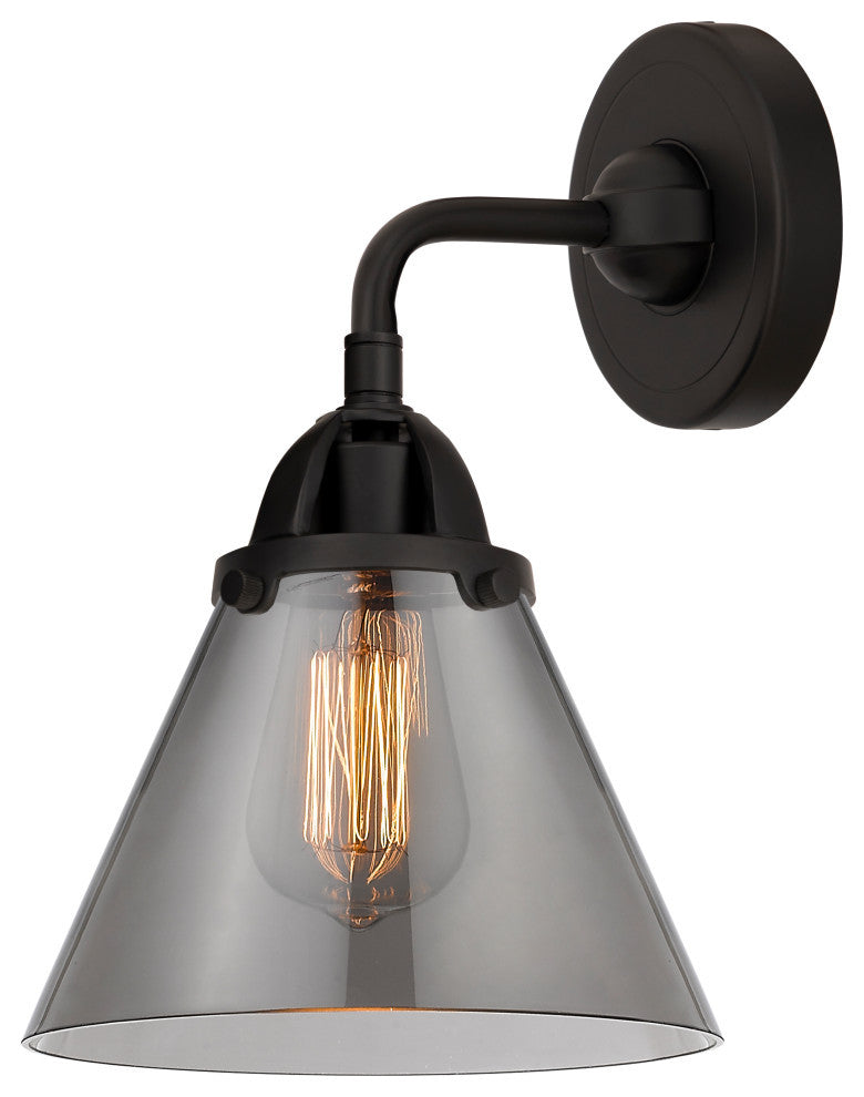 Large Cone Sconce, Matte Black, Plated Smoke, Plated Smoke