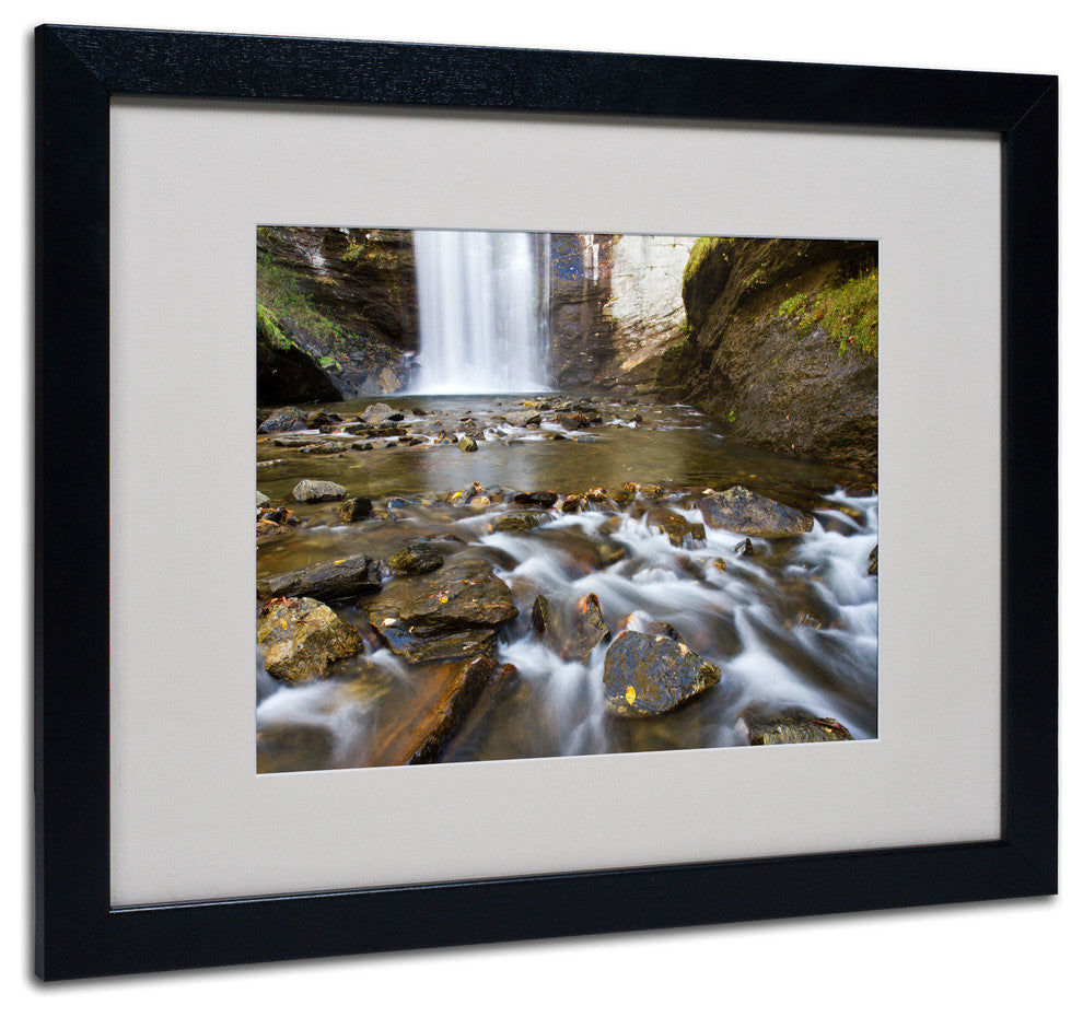 'Looking Glass Falls' Matted Framed Canvas Art by Pierre Leclerc