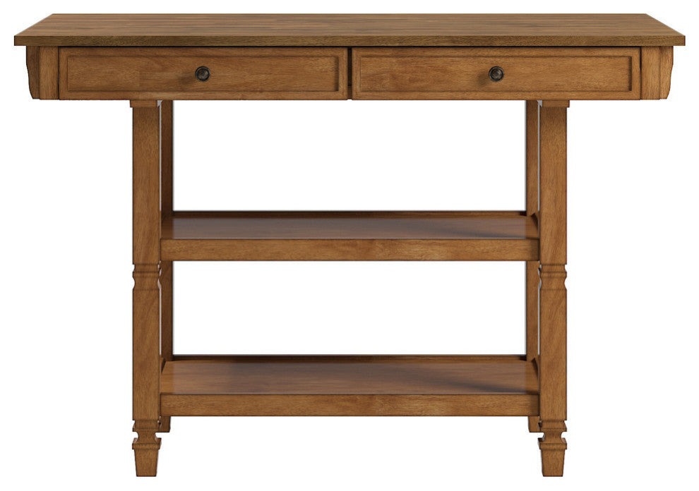 Harvey Two-Tone Kitchen Island Buffet, Oak