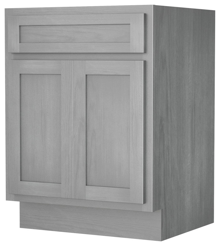 Vanity Art Vanity Base Cabinet, No Top, 24", Silver