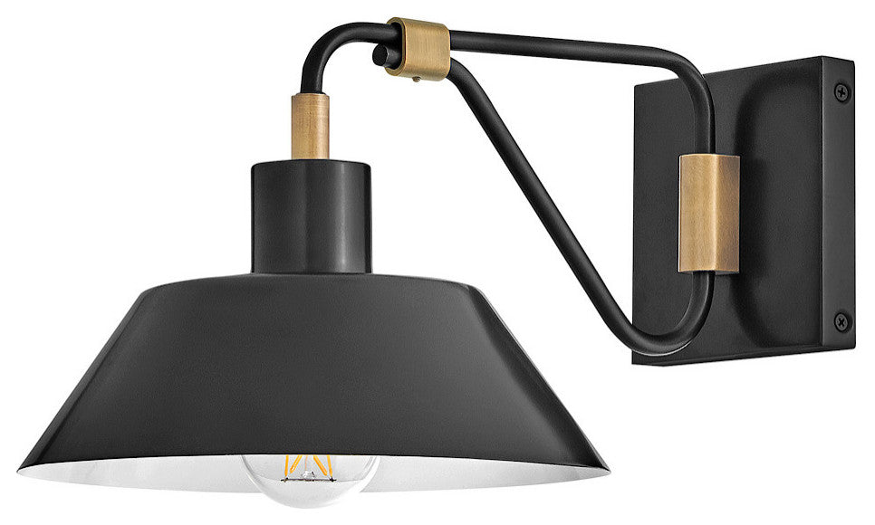 Hinkley Brewster Small Wall Mount Barn Light, Black Oxide