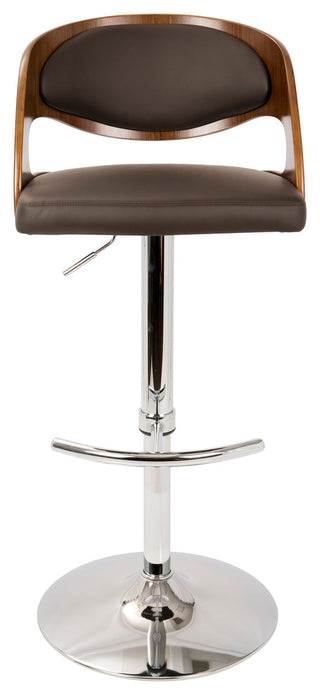 LumiSource Pino Barstool With Swivel, Walnut And Brown