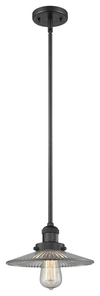 1-Light LED Halophane Mini Pendant, Matte Black