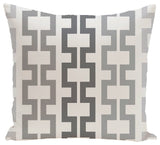 Cuff-Links Geometric Print Pillow, Steel Gray, 16"x16"
