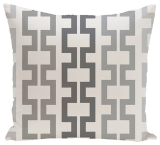 Cuff-Links Geometric Print Pillow, Steel Gray, 16"x16"