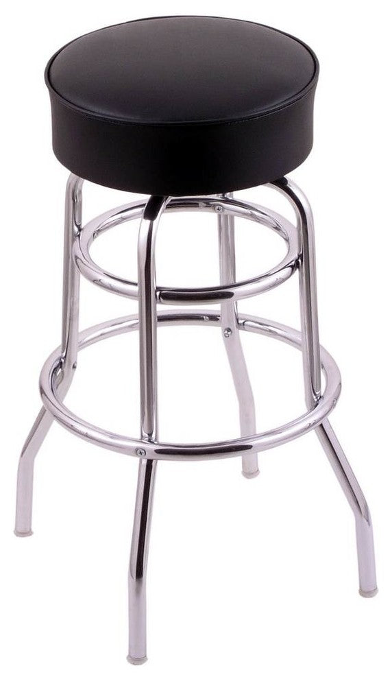 C7C1 Classic Series 25" Counter Stool With Chrome Finish, Black Vinyl Seat