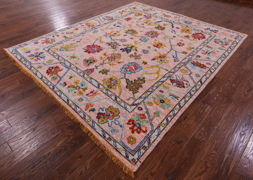 Turkish Oushak Hand Knotted Rug 8' 4" X 9' 10" - Q16057