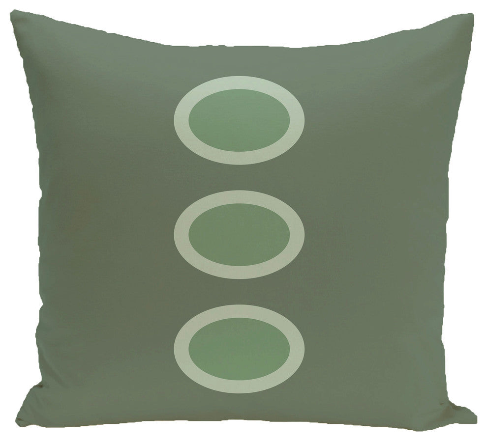 Zen Geometric Print Pillow, Herb Green, 26"x26"