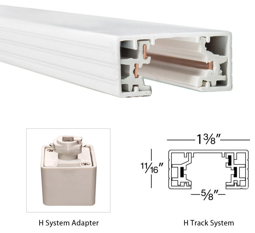 WAC Lighting HT8 96" Track for H-Track Systems - Black