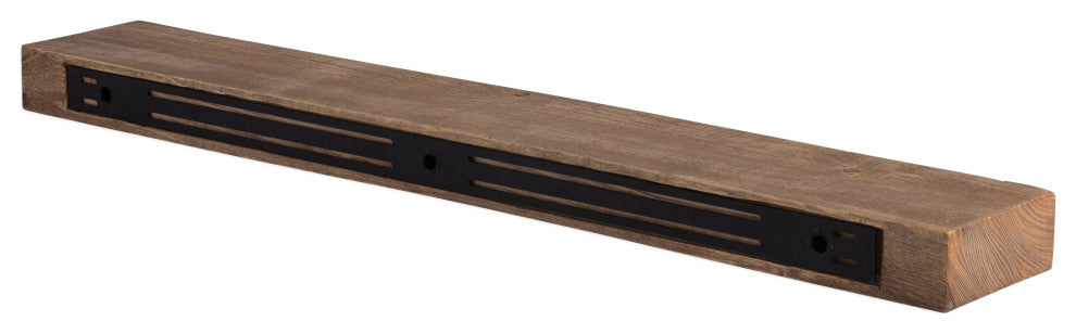 Solid Timber Floating Mantel Shelf, Aged Oak, 24"