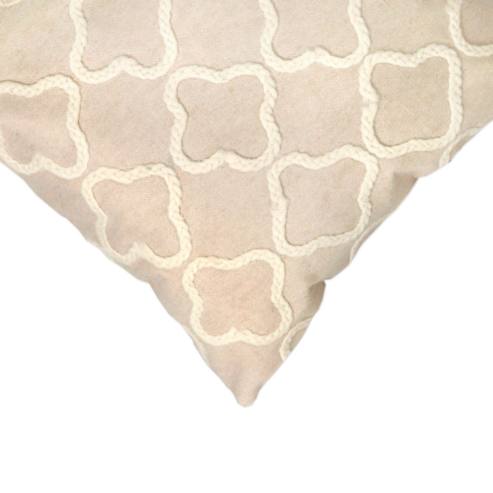 Visions I Crochet Tile Indoor/Outdoor Pillow, White, 12"x20"