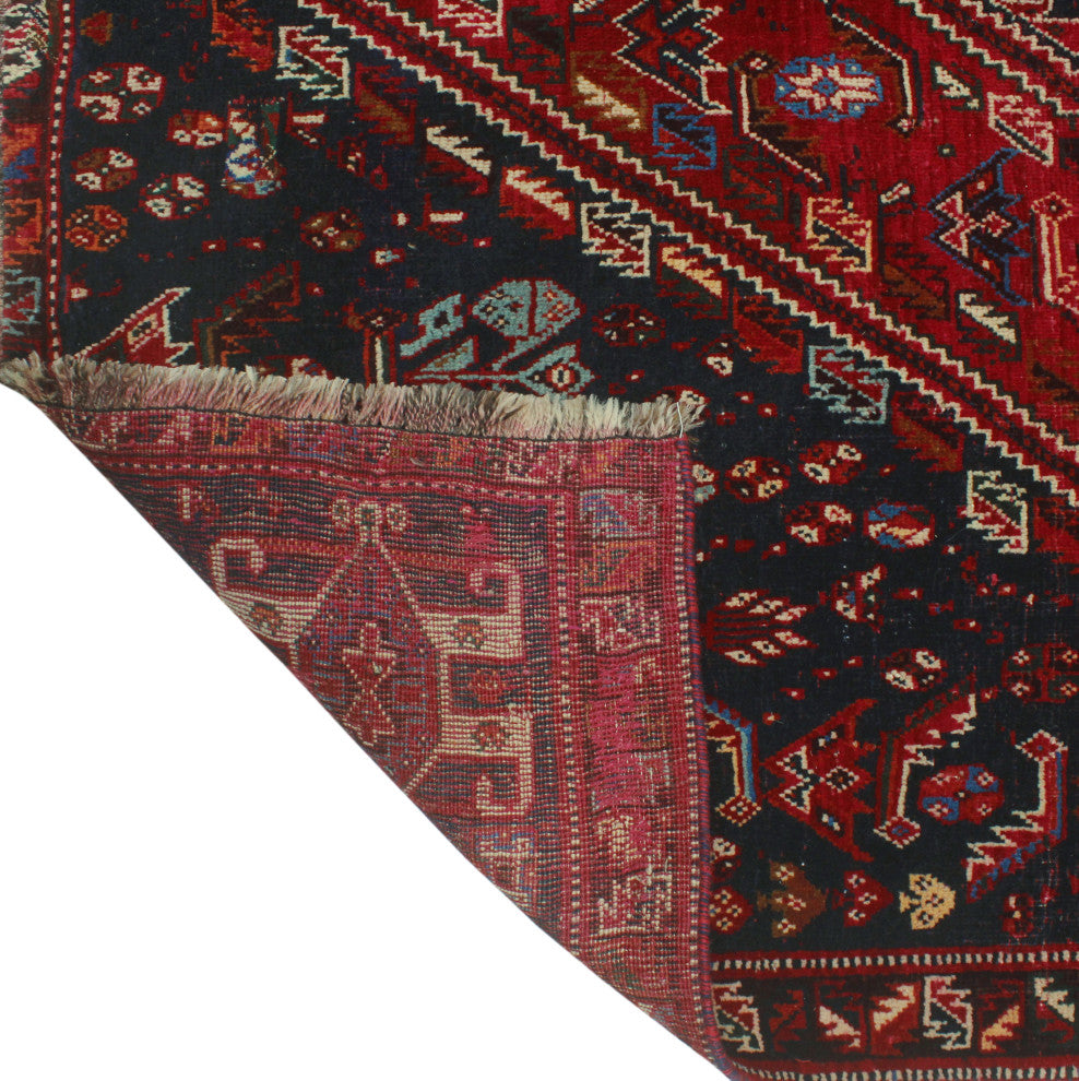 Fine Vintage Distressed Lutalo Red Rug