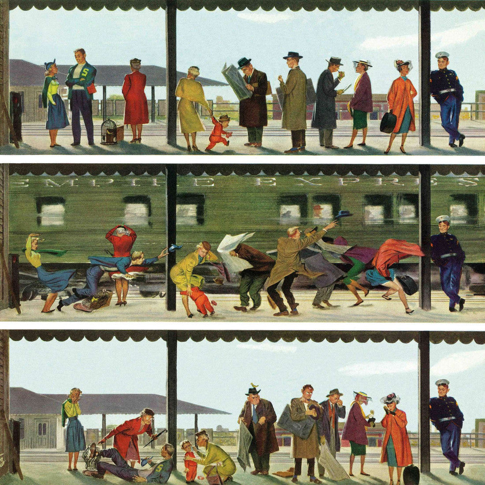 "Commuter Train" Painting Print on Canvas by Thornton Utz