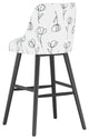 Markham Rounded Back Bar Stool, Contoured Tulips White