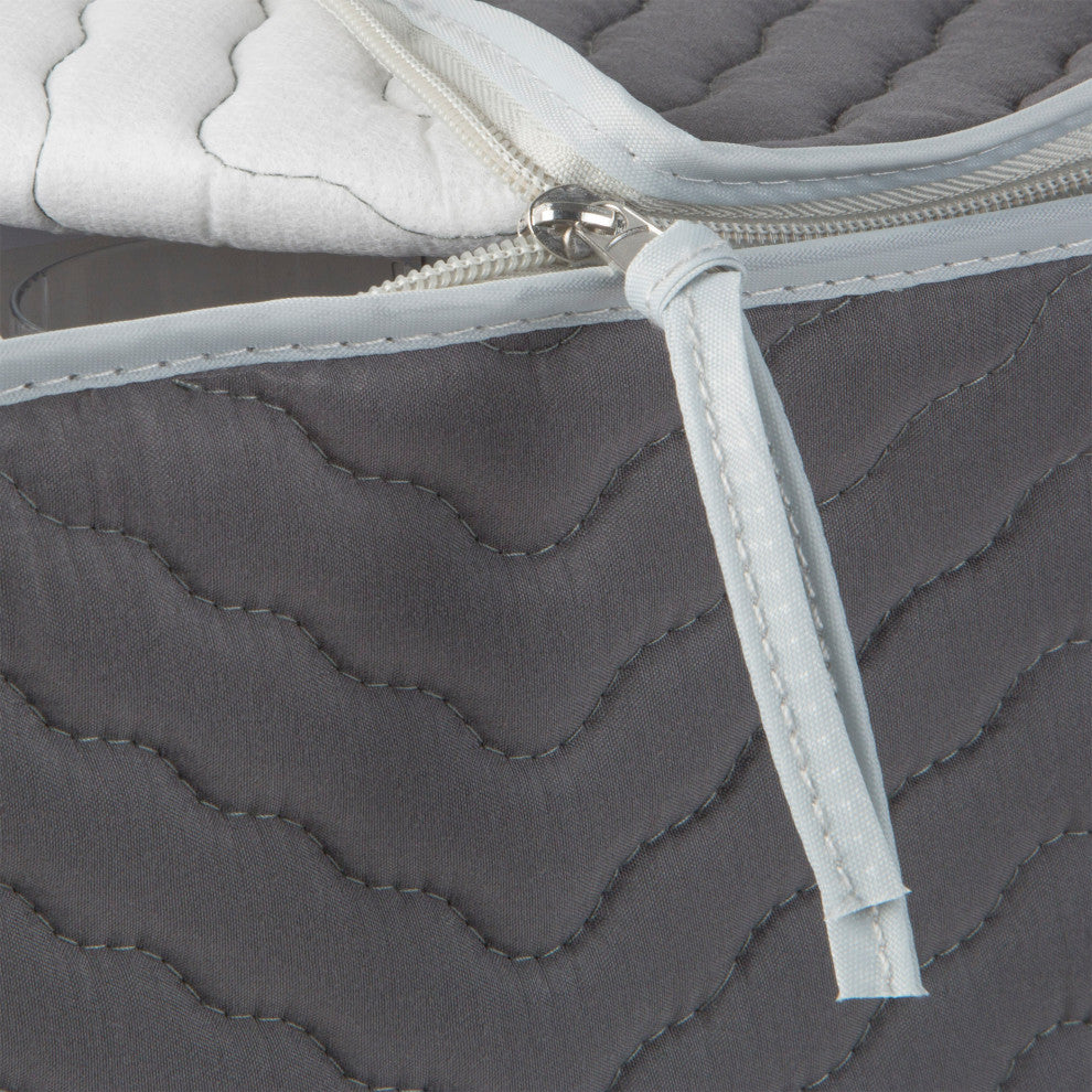 Quilted Microfiber China Cups Storage Chest Grey