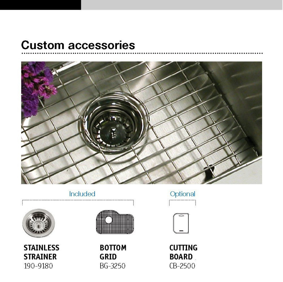 Houzer BSH-3200 Belleo Series Topmount Offset Single Bowl Kitchen Sink