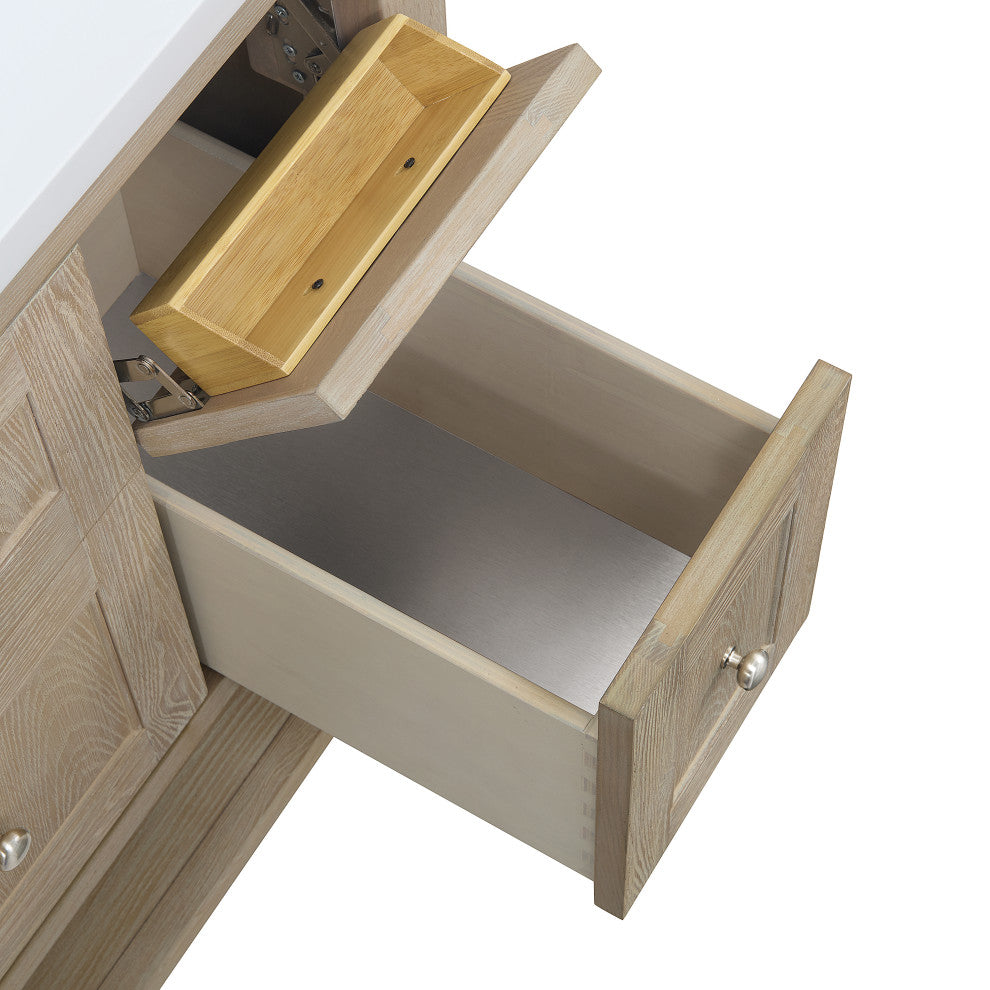 Breckenridge 36" Single Vanity, Oak, 3 CM White Zeus Top