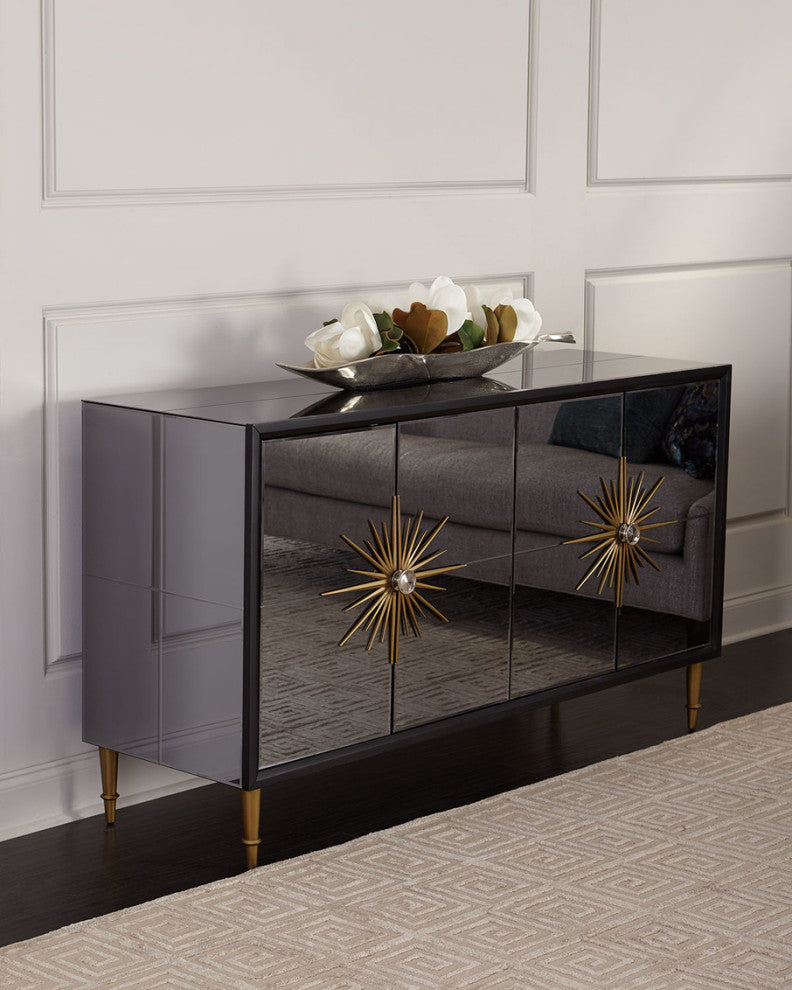 Black SmokÐµd Mirror SÐµrvÐµr Rivoli Art DÐµco Styling