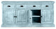 80" Rustic Sideboard Buffet, Interesting Aqua