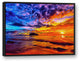 Vibrant Colorful Coastal Sunset 30x40 Black Floating Framed Canvas