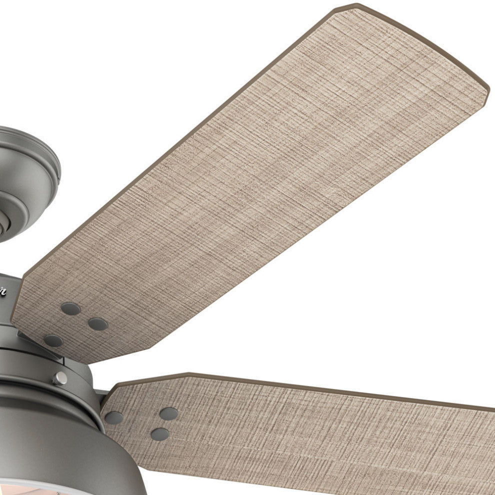 Hunter Fan Company 52" Mill Valley Matte Silver Ceiling Fan With Light