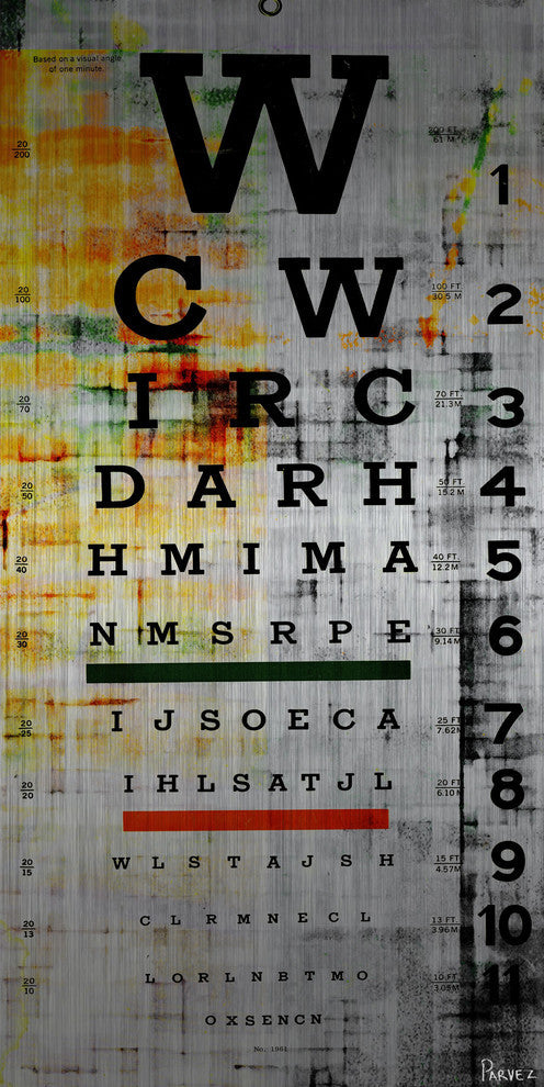 "Eye Chart" Painting Print on Brushed Aluminum, 30"x60"