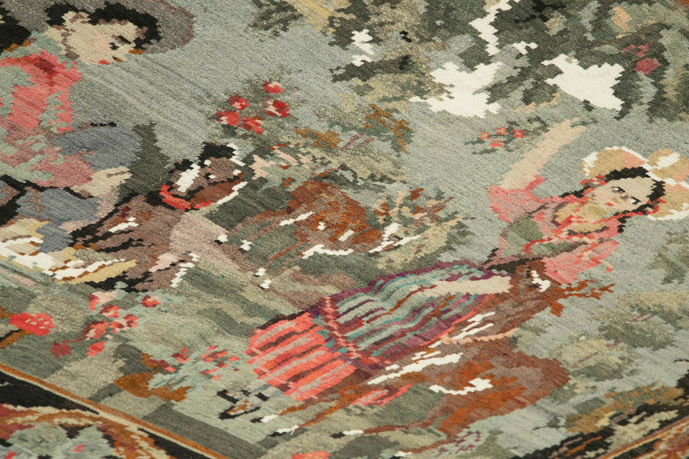 Rug N Carpet - Handmade Moldovan 6' 5'' x 7' 0'' Antique Rose Kilim Rug