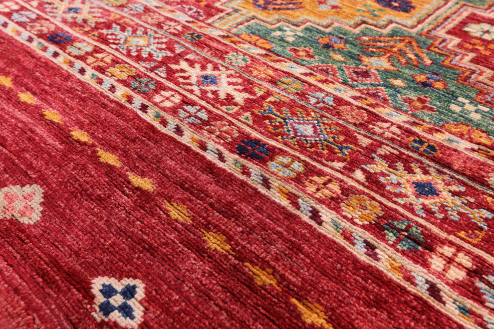 8' 2" X 11' 4" Khorjin Super Kazak Hand-Knotted Rug Q5351