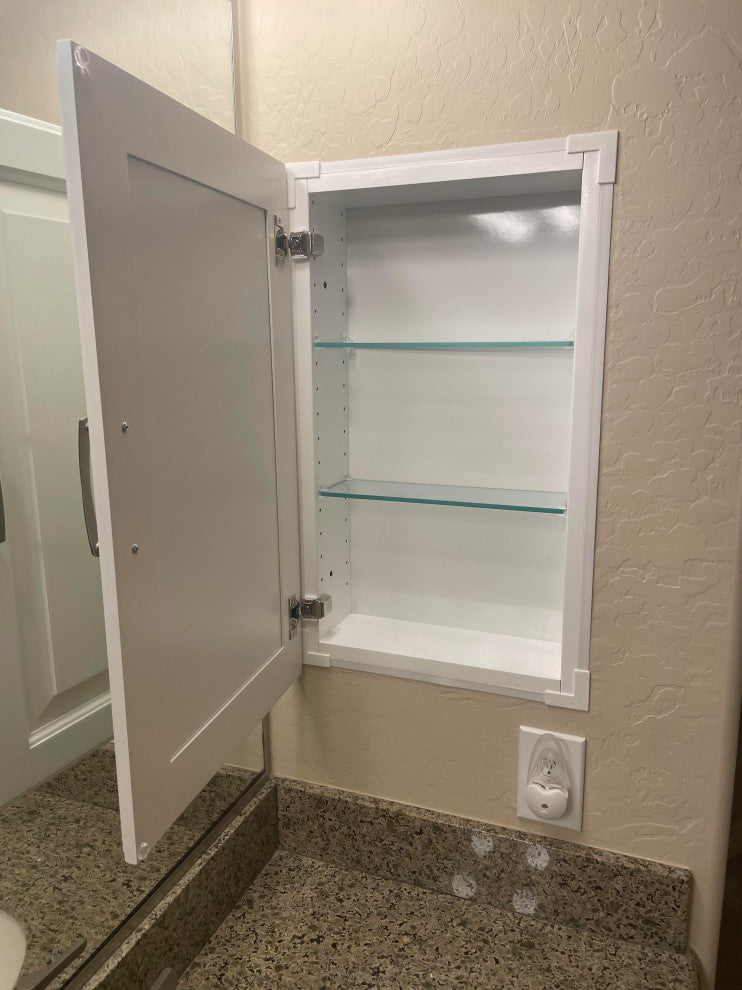 Fruitville Shaker Frameless Recessed Wood Medicine Cabinet, 14x42, Unfinished
