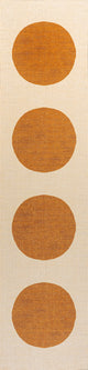 Cirkel Minimalist Geometric Dot Machine-Washable Area Rug, Cream/Rust, 2x8